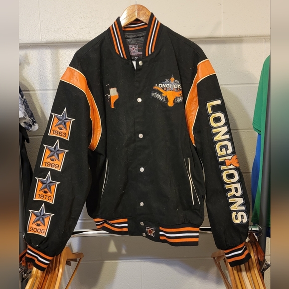 Size L-2005 y2k Texas Longhorn Football National Championship Varsity Jacket - Picture 1 of 9